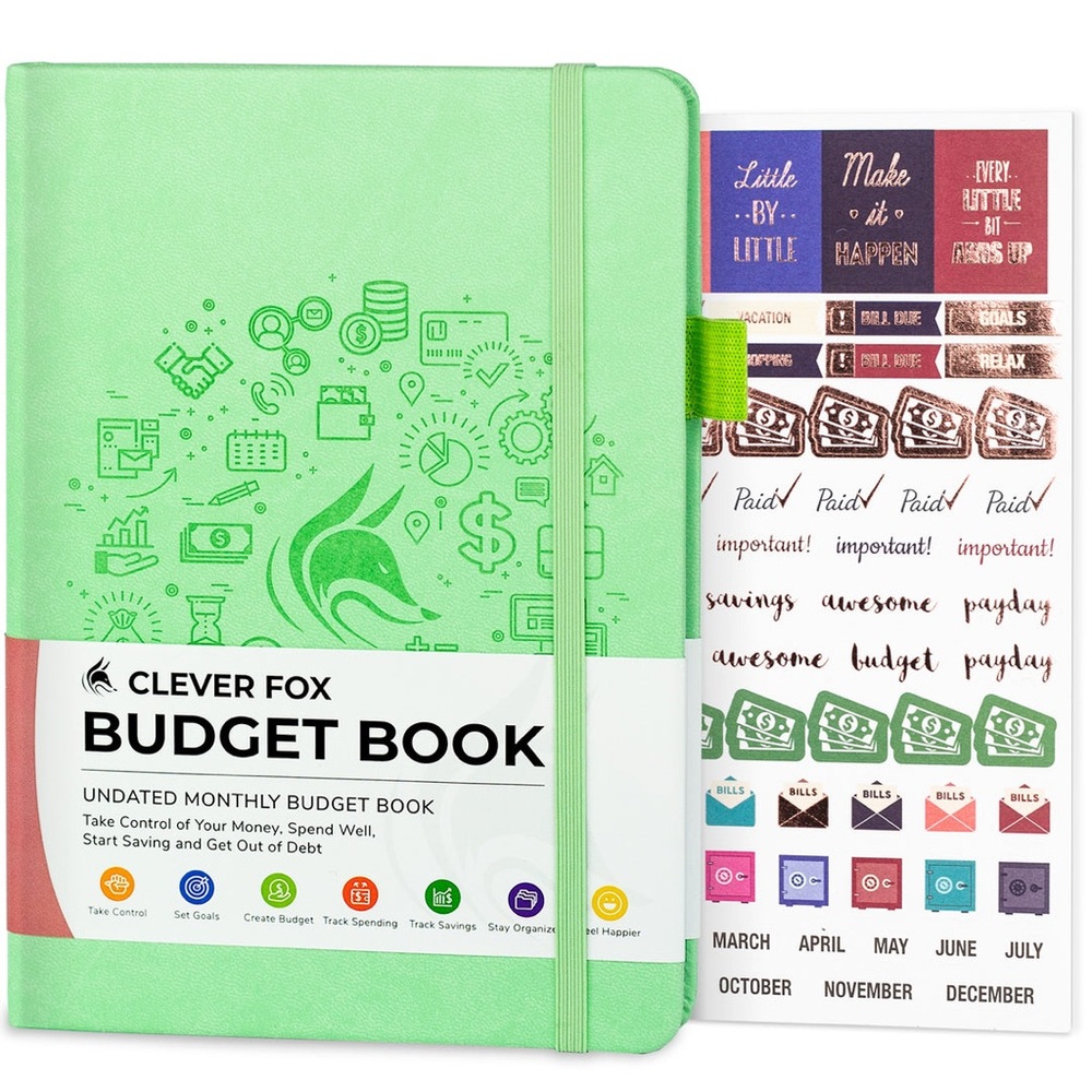 NWT/Clever Fox/Budget Book/MINT GREEN/5.3" X 7.7"/12 months (8 pages per month)